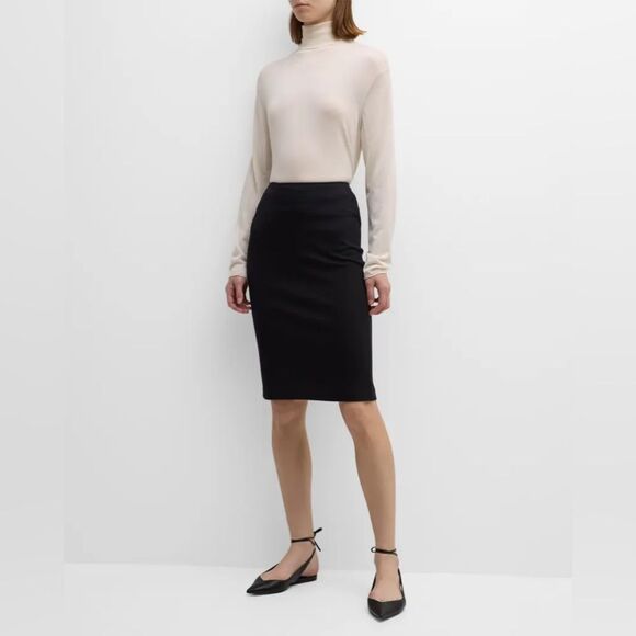 Armani  Collezioni Virgin Wool Pencil Skirt in Black 6 NWT - Picture 1 of 14
